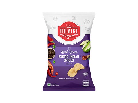 The Theatre Project Kettle Cooked Potato Chips - Exotic Indian Spices, 72 g