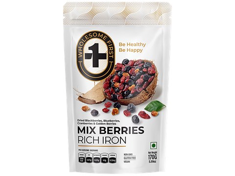 Wholesome First Mix Berries Dried - Rich In Iron, 170 g