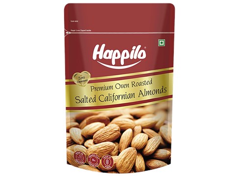 Happilo Premium Roasted & Salted California Almonds, 200 g