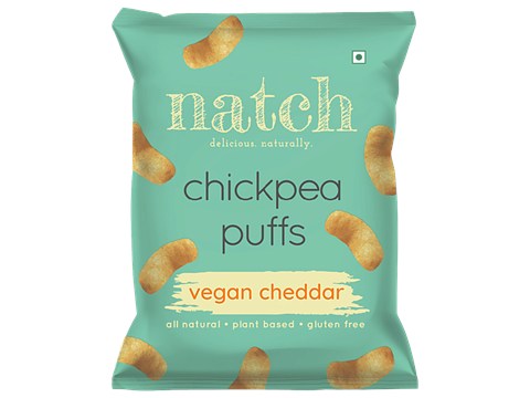 Natch Chickpea Puffs - Vegan Cheddar, All Natural, Plant-Based, Gluten Free, 20 g