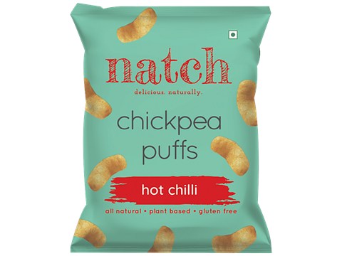 Natch Chickpea Puffs - Hot Chilli, All Natural, Plant-Based, Gluten Free, 20 g
