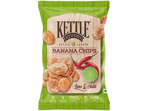 Kettle Studio Lime & Chilli Banana Chips, 133 g