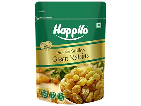Happilo Premium Seedless Green Raisins, 500 g