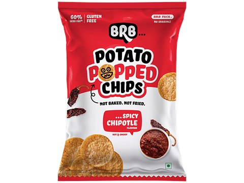 BRB Popped Potato Chips - Sweet Chipotle Flavour, 25 g