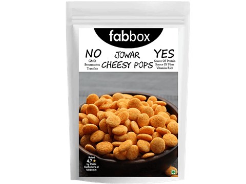Fabbox Jowar Pops - Cheesy, Healthy Snack, Weight Management, Vegan, Gluten-free, 130 g