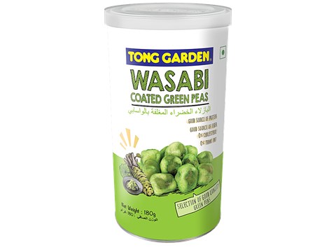Tong Garden Wasabi Coated Green Peas  - Horseradish Flavour, Good Source Of Protein & Fibre, 180 g