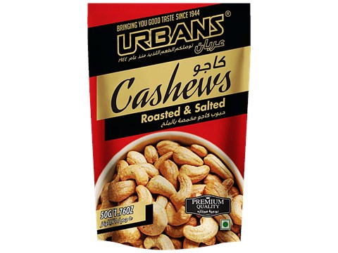 URBANS STANISLAUS Cashews - Tasty, Healthy, Premium Quality, Roasted & Salted, 50 g
