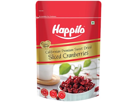 Happilo Premium Sweet Dried Sliced Californian Cranberries, 200 g