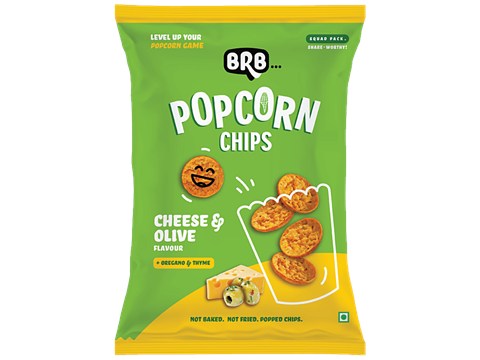 BRB Popcorn Chips - Cheese & Olive Flavour, 48 g