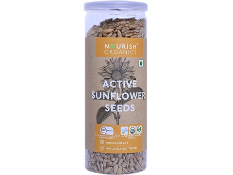 Nourish Organics Active Sunflower Seeds - High In Omega-3, Gluten Free, 150 g