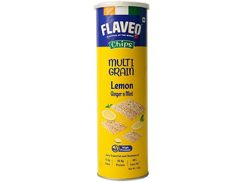 Flaveo Lemon Ginger n Mint Multi Grain Chips, 120 g