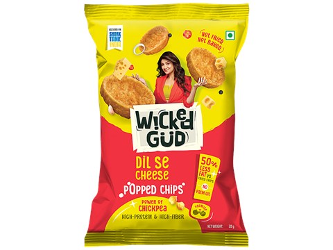 WickedGud Chickpea Popped Chips - Dil Se Cheese, 20 g