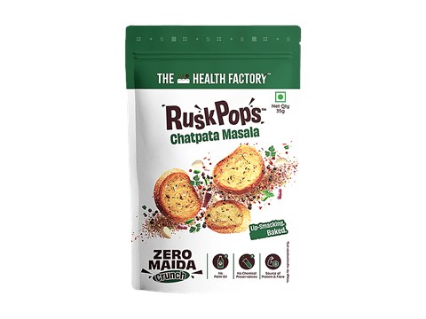 The Health Factory Chatpata Masala Zero Maida Rusk Pops, 35 g