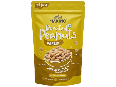 Makino Roasted Peanuts - Garlic, High In Protein, Source Of Fiber, 150 g