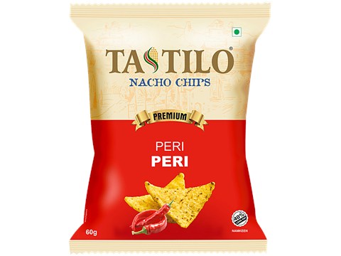 Tastilo Premium Peri Peri Nachos Chips - Zero Cholesterol, 60 g