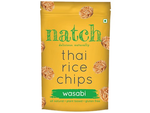 Natch Thai Rice Chips - Wasabi, Natural, Plant Based, Gluten Free, 100 g