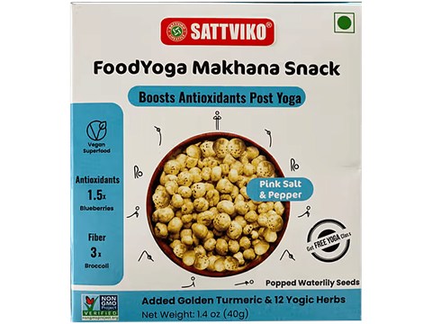 Sattviko Foodyoga Makhana Snack - Pink Salt & Pepper, 40 g