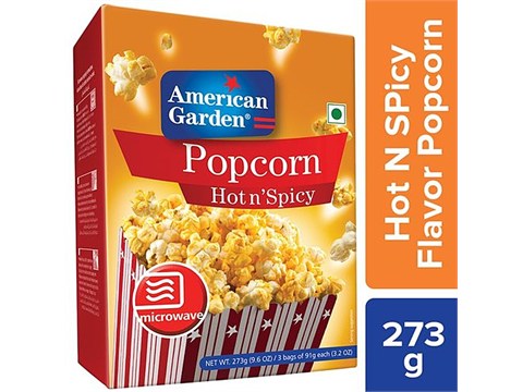 American Garden Microwave Popcorn - Hot n' Spicy, 273 g