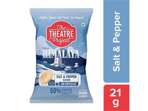 The Theatre Project Air Popped Potato Chips - Himalaya Salt & Pepper, 21 g