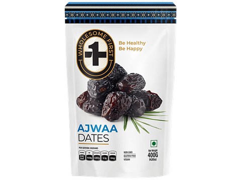 Wholesome First Ajwaa Dates - Rich In Vitamin B, 400 g