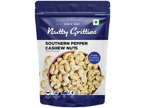Nutty Gritties Southern Pepper Cashew Nuts, 200 g