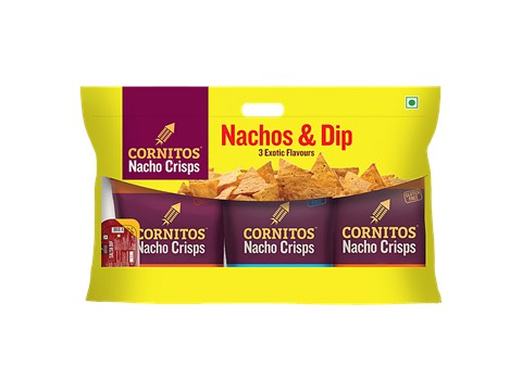 Cornitos Nachos Crisps & Dips Combo, 233 g