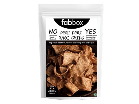 Fabbox Ragi Chips - Peri-Peri, Healthy Snack, Weight Management, Gluten-Free, Vegan, 78 g