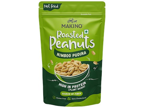 Makino Roasted Peanuts - Nimboo Pudina, High In Protein, Source Of Fiber, 150 g