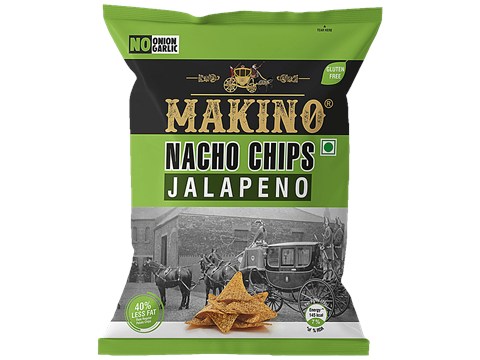 Makino Nacho Chips - Jalapeno, Without Onion & Garlic, No Trans Fat & Cholesterol, 60 g