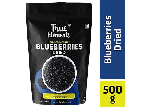 True Elements Dried Blueberries, 500 g