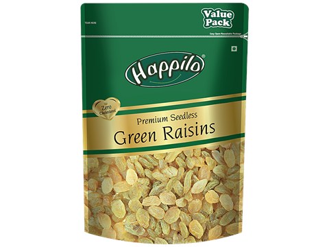 Happilo Premium Seedless Green Raisins - Value Pack, 1 kg