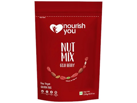 Nourish you Raw Goji Berry Nut Mix - Gluten Free, 250 g