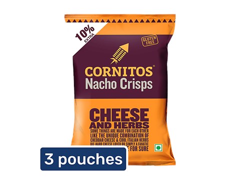 Cornitos Cheese & Herbs Nacho Crisps, 3x61 g