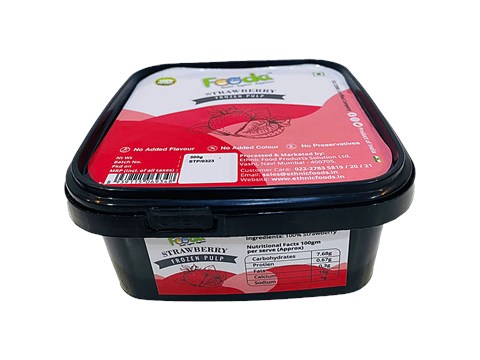 Fooda Strawberry Pulp - Frozen Fresh, 500 g