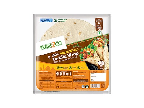 FRESH2GO Whole Wheat Tortilla Wrap, 348 g