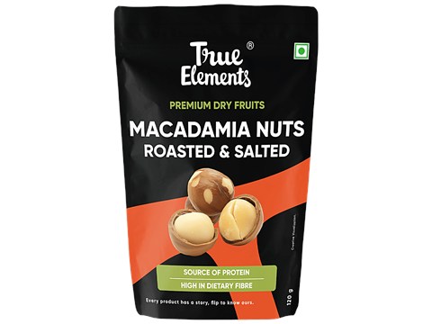True Elements Roasted & Salted Macadamia Nuts, 120 g