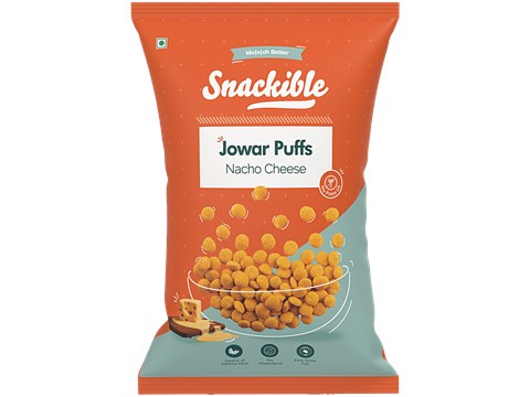 Snackible Nacho Cheese Jowar Puffs, 35 g