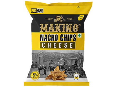 Makino Nacho Chips - Cheese With Herbs, Without Onion & Garlic, No Trans Fat & Cholesterol, 60 g