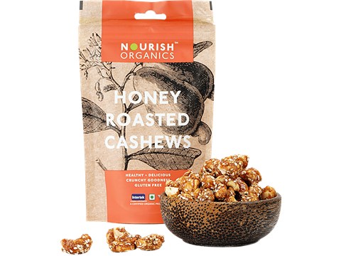 Nourish Organics Honey Roasted Cashews, 100 g