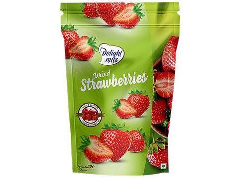 Delight Nuts Dried Strawberry - Premium, Natural, Rich In Antioxidants & Vitamins, 150 g
