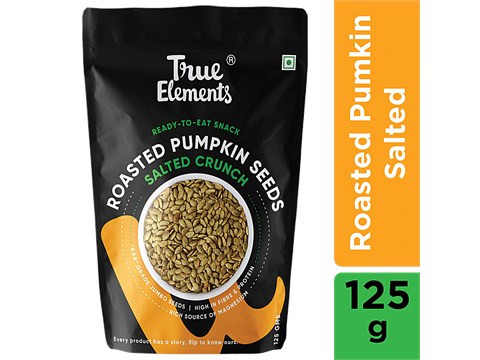 True Elements Roasted Pumpkin Seeds - Salted Crunch, 125 g