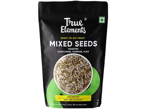 True Elements Roasted Mixed Seeds - Pumpkin, Sunflower, Flax, Rich In Protein & Fibre, 125 g