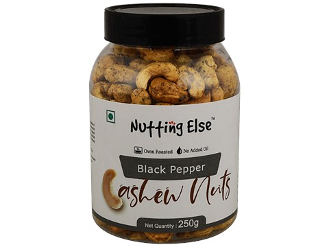 NUTTING ELSE Black Pepper Cashew Nuts - Rich In Protein & Essential Minerals, 250 g