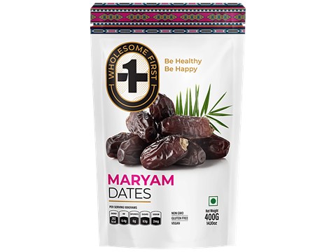 Wholesome First Maryam Dates - Sugar-Free, Great For Diabetes, 400 g