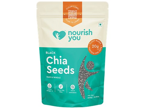 Nourish you Black Chia Seeds - Gluten Free, 250 g