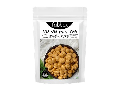 Fabbox Jowar Pops - Chatpata , Healthy Snack, Weight Management, Vegan,Gluten-free, 55 g