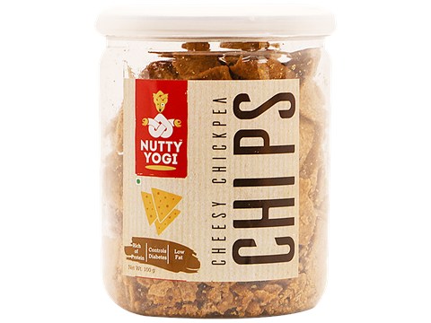 Nutty Yogi Cheesy Chickpea Chips - Crunchy, Rich In Protein, Controls Diabetes, 100 g