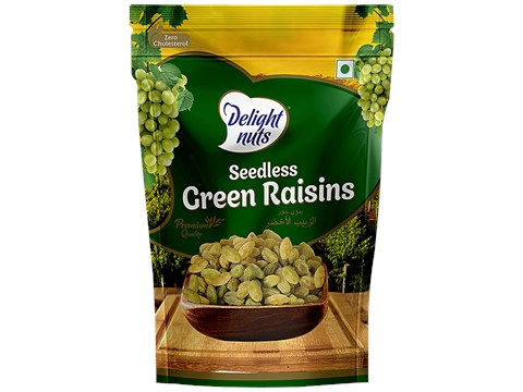 Delight Nuts Seedless Green Raisins - Premium Quality, No Cholesterol, 200 g