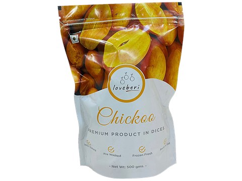 Loveberi Chickoo Dices - Natural, Frozen Fresh, 500 g