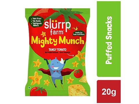 Slurrp Farm Tangy Tomato Puff- Healthy Snacks for Kids, School Tiffin and Travel Friendly, 20 g
